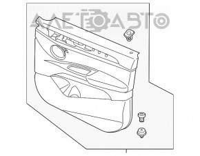 Capacul ușii, cartela frontală dreapta BMW X1 F48 16-22 piele bej cu gri închis, iluminare, inserție din lemn, cotier din piele, zgârieturi.