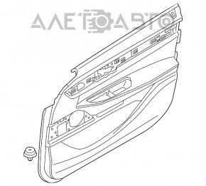 Capacul ușii, cartela frontală stânga BMW 7 G11 G12 16-22 piele bej, alb sidefat, cu iluminare, Harman Kardon, pentru reîmbrăcarea, pentru curățare chimică.