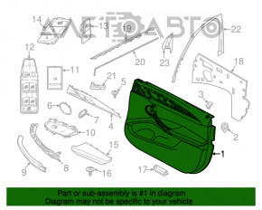 Capacul ușii, cartela frontală stânga BMW X3 G01 18-21 piele ecologică bej