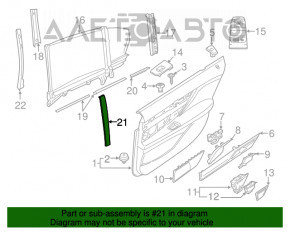 Накладка внутренней рамки двери зад левая передняя BMW 7 G12 16-19 боковая