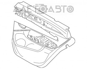 Capacul usii, cartela din spate stanga pentru BMW X3 G01 18-21, piele neagra