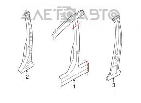 Bara centrală stânga a caroseriei Subaru B10 Tribeca pe caroserie