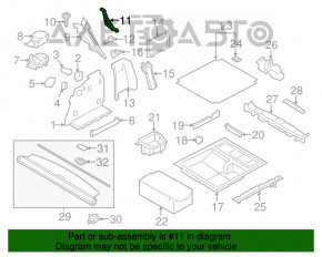 Suportul de acoperire a arcului stâng superior al BMW X3 F25 11-17