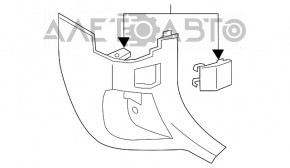 Capacul stâlpului frontal stânga inferior BMW X1 F48 16-22 negru