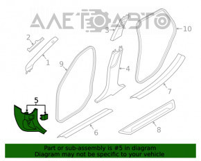 Capacul stâlpului frontal stânga inferior BMW X1 F48 16-22 negru