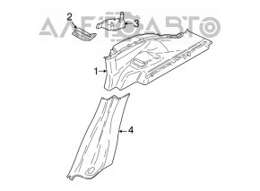 Capacul geamului din spate dreapta BMW X1 F48 16-22 negru