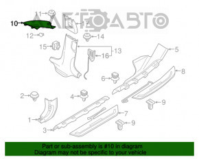 Decorație stâlp dreapta sus BMW 5 G30 17-20 negru, zgârieturi