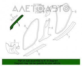 Capacul stâlpului frontal stânga BMW X1 F48 16-22 gri închis