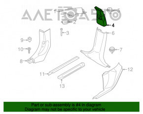 Capacul stâlpului central, curea superioară stânga BMW X3 G01 18-21, negru