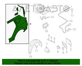 Aripa din spate, partea dreapta, a un sfert Subaru B9 Tribeca