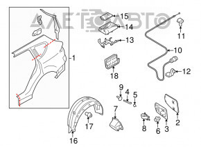 Aripa din spate, partea dreapta, a un sfert Subaru B9 Tribeca