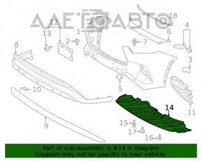 Protecția de la bara de protecție față a Toyota Highlander 20-22 este uzată, cu rupturi.