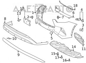 Protecția pentru bara frontală a Toyota Highlander 20-22