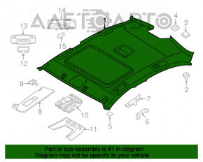 Tapiserie tavan BMW 3 F30 4d 12-18 fără plafon panoramic, neagră