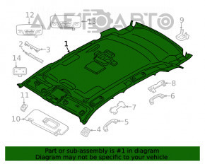 Обшивка потолка BMW X3 G01 18-21 черная, без панорамы