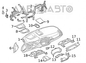 Capacul panoului frontal al spatiului pentru picioarele pasagerului BMW X3 G01 18-21 negru