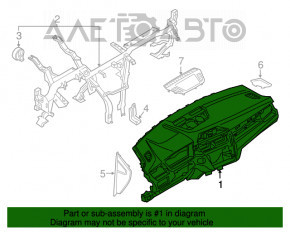 Panoul frontal al torpilei fără AIRBAG BMW X1 F48 16-22 negru