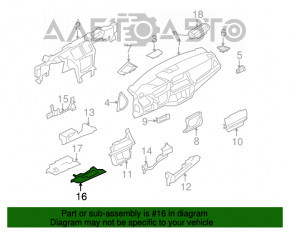 Capacul panoului frontal al spatiului pentru picioarele pasagerului BMW X5 E70 07-13 negru, zgarieturi