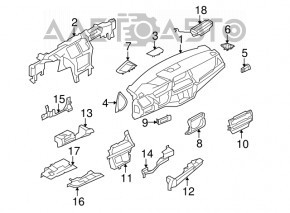 Capacul panoului frontal al spatiului pentru picioarele pasagerului BMW X5 E70 07-13 negru, zgarieturi