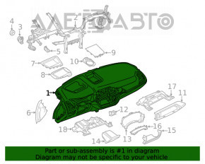 Торпедо передняя панель с AIRBAG BMW X3 G01 18-21 черно-бежевое, без проекции