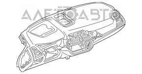 Panoul frontal al torpilei fără AIRBAG pentru BMW X3 G01 18-21, negru-bej, sub proiecție