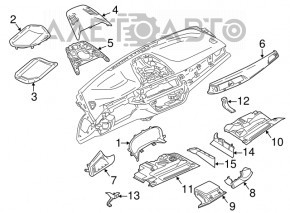 Capacul panoului frontal al spatiului pentru picioarele soferului BMW 7 G11 G12 16-22