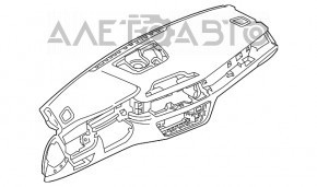 Torpedo panou frontal fără AIRBAG BMW 7 G11 G12 16-19 piele, pentru proiecție, negru-bej, pentru tapițare