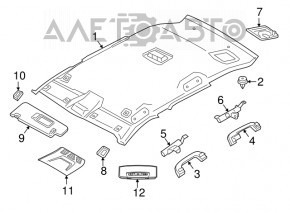 Накладка потолка под ремень BMW X1 F48 16-22 черная