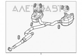 Silencer spate cu tevi Dodge Journey 11- 3.6 fwd cu capace cromate