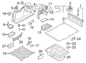 Capac portbagaj BMW 3 F30 4d 12-18 negru, sub plasă