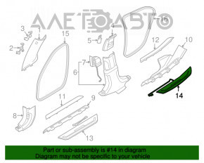 Capac prag exterior spate stânga BMW 7 G11 G12 16-19 crom