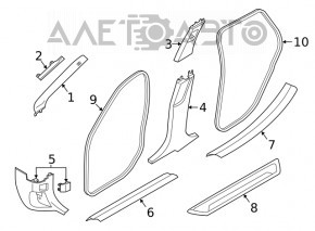 Capac prag interior fata stanga BMW X1 F48 16-22, neagra.