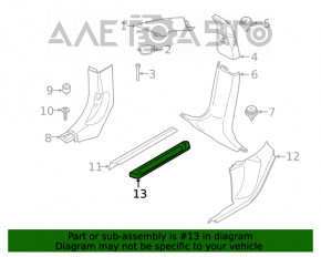 Capacul pragului exterior frontal stânga BMW X3 G01 18-21 negru