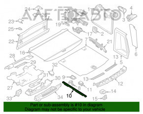 Șina ghidajului organizatorului portbagajului dreapta pentru BMW X3 G01 18-21