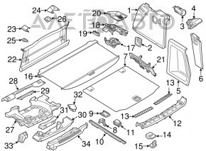 Șina ghidajului organizatorului portbagajului dreapta pentru BMW X3 G01 18-21