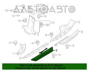 Capacul pragului exterior frontal stânga BMW 5 G30 17-23 Sport Line