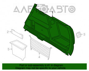 Capacul arcului drept BMW X1 F48 16-22 negru fără buzunar