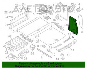 Capotă arc dreapta centrală BMW X3 G01 18-21 negru