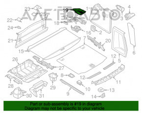 Capacul arcului drept BMW X3 G01 18-21 negru, sub centură.