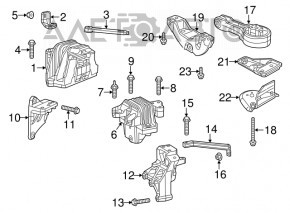 Pernele motorului din spate pentru Dodge Journey 11- 2.4 sunt rupte.