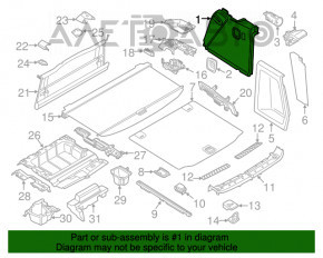 Capotă arc stânga față BMW X3 G01 18-21 cu acționare electrică, cu cârlig și elastic