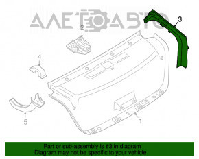 Capacul scurgerii de apă a portbagajului stânga BMW 7 G11 G12 16-19 pe caroserie