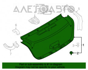 Capacul portbagajului BMW 5 G30 17-23 negru