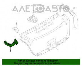 Capacul balamalei capacului portbagajului stânga BMW 7 G11 G12 16-22 negru