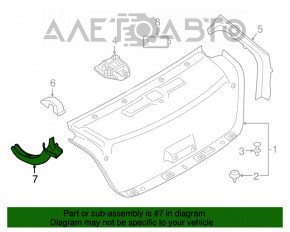 Capacul balamalei portbagajului dreapta BMW 5 G30 17-23 negru, zgârieturi