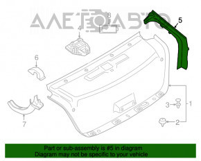 Capacul scurgerii de apă a portbagajului stânga BMW 5 G30 17-23 pe caroserie