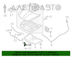 Suport de blocare a capotei Dodge Journey 11 - nou original OEM