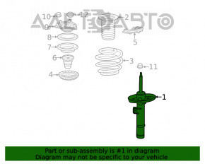 Стойка амортизатора в сборе передняя правая Honda Insight 19-22