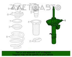 Amortizorul din față dreapta pentru Honda Accord 13-17, nou, original OEM