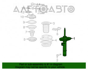 Amortizorul din față dreapta pentru Honda Accord 18-22, nou, original OEM.